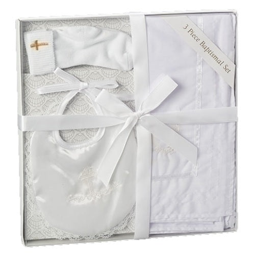 a white baby gift set