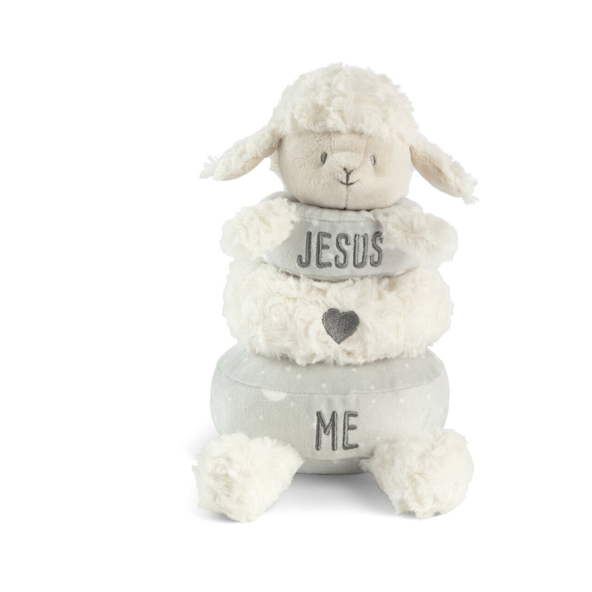 Jesus Loves Me Lamb Stackable Plush - By Demdaco