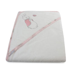 Peter Rabbit Pink & White Hooded Towel