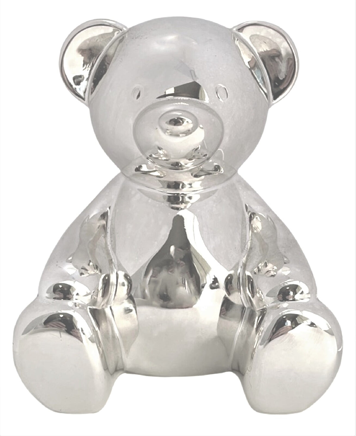 Money Bank Edward Bear Silver Toned - Russell Collection