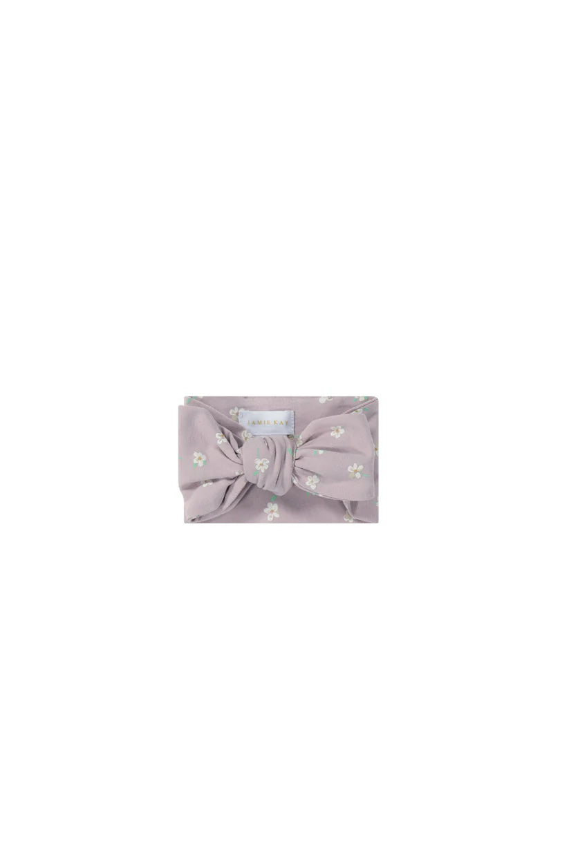 Organic Cotton Headband - Simple Flowers Lilac by Jamie Kay