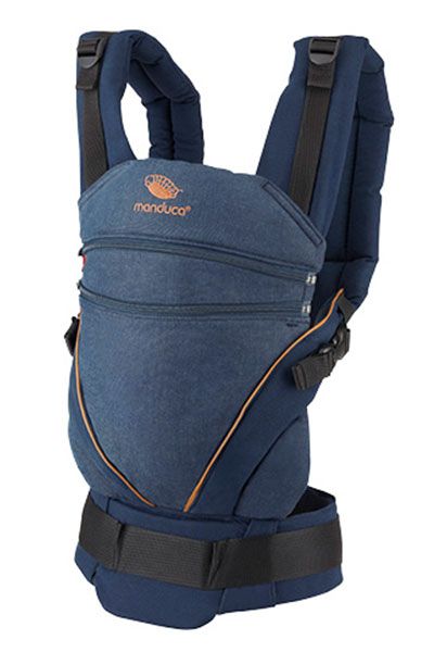 Manduca XT Pure Cotton Baby Carrier- Denim Blue/Toffee - Blanket Babies