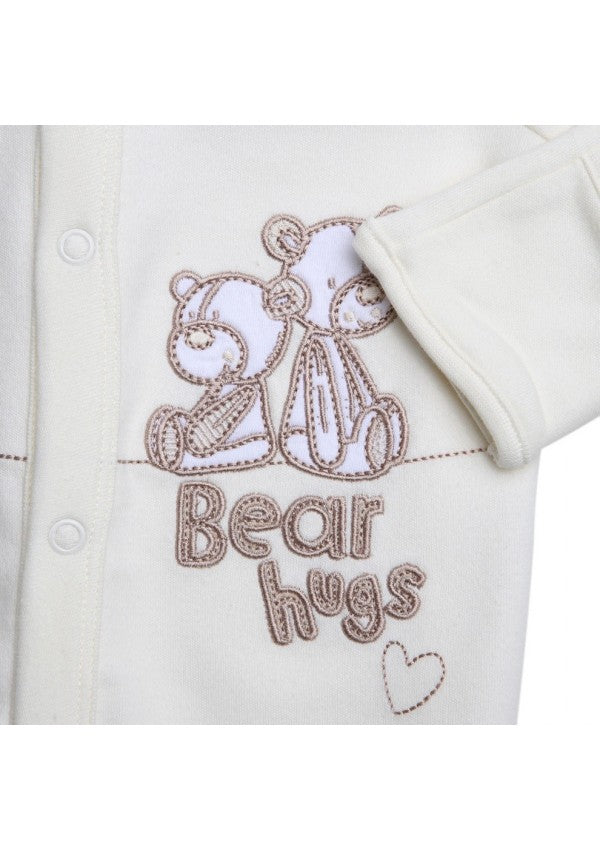 Little Bear Hugs 2 Piece Long Sleeve Cotton Romper - Blanket Babies