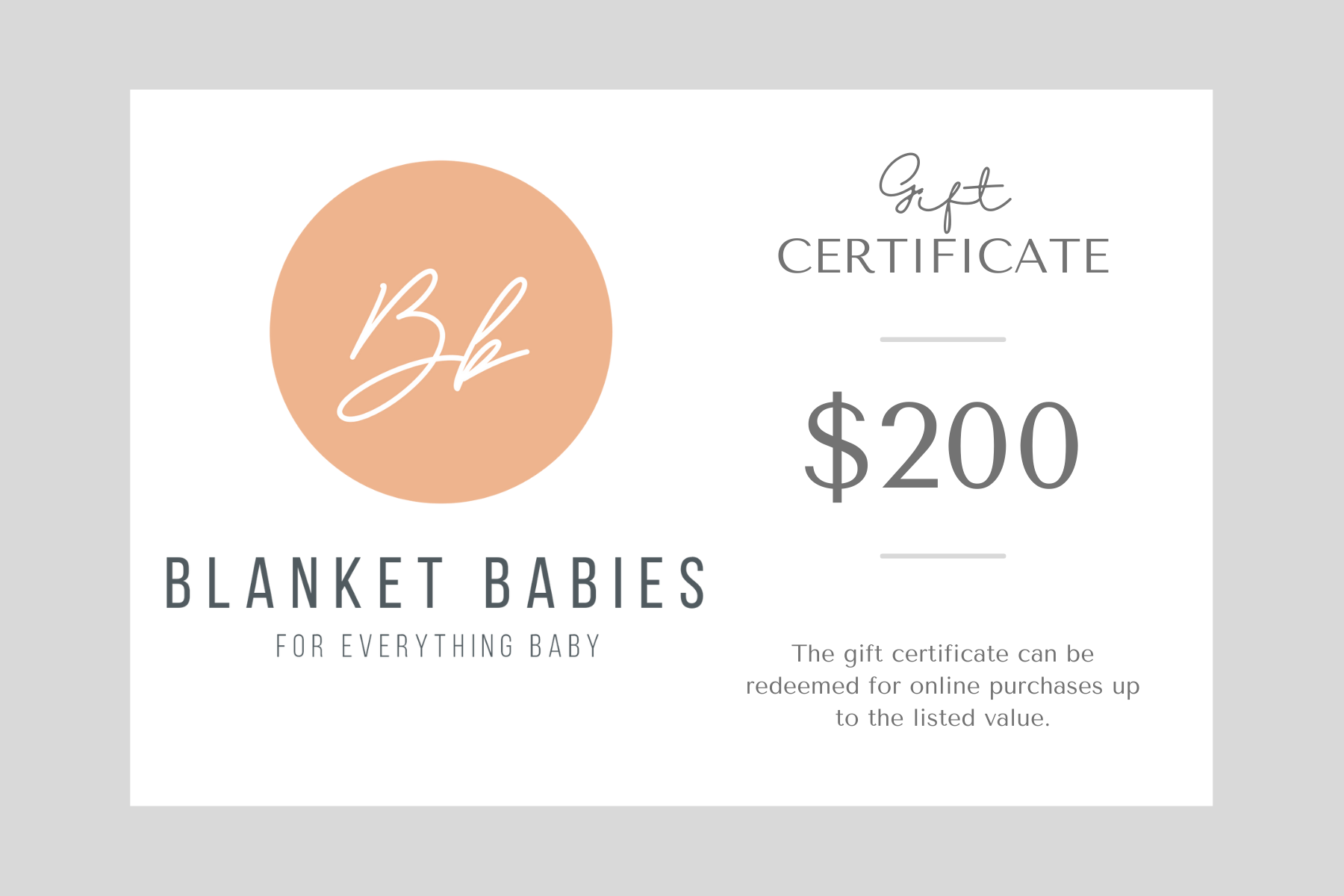 Gift Certificate - Blanket Babies