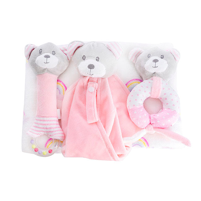 Baby Gift Pack Bear Accessories And Blanket - Baby Pink - Blanket Babies