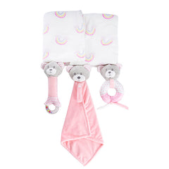 Baby Gift Pack Bear Accessories And Blanket - Baby Pink - Blanket Babies