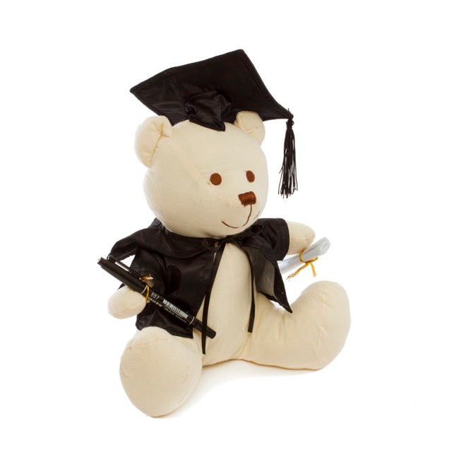 Graduation Signature Teddy Bear with Pen Cream (25cmST) - Blanket Babies