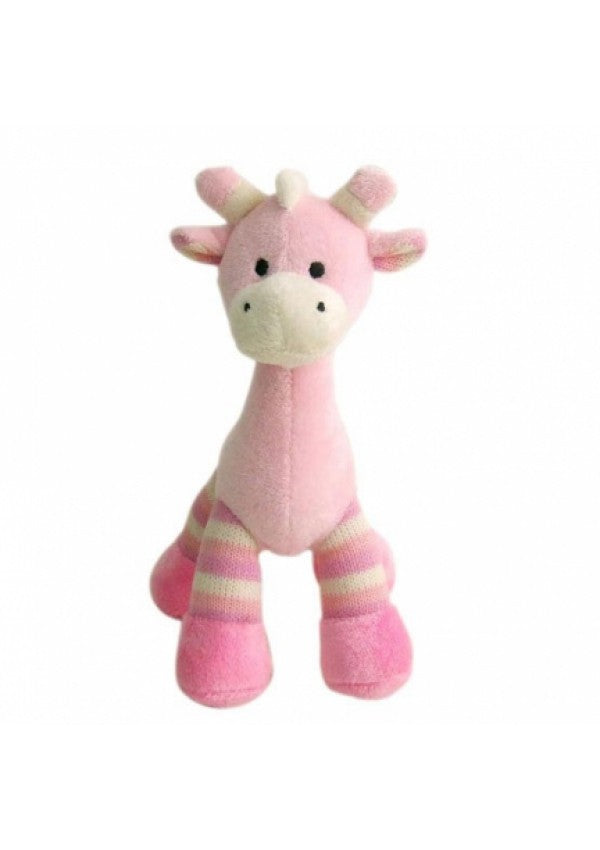 Giraffe Thomas with Rattle - Pink - Blanket Babies