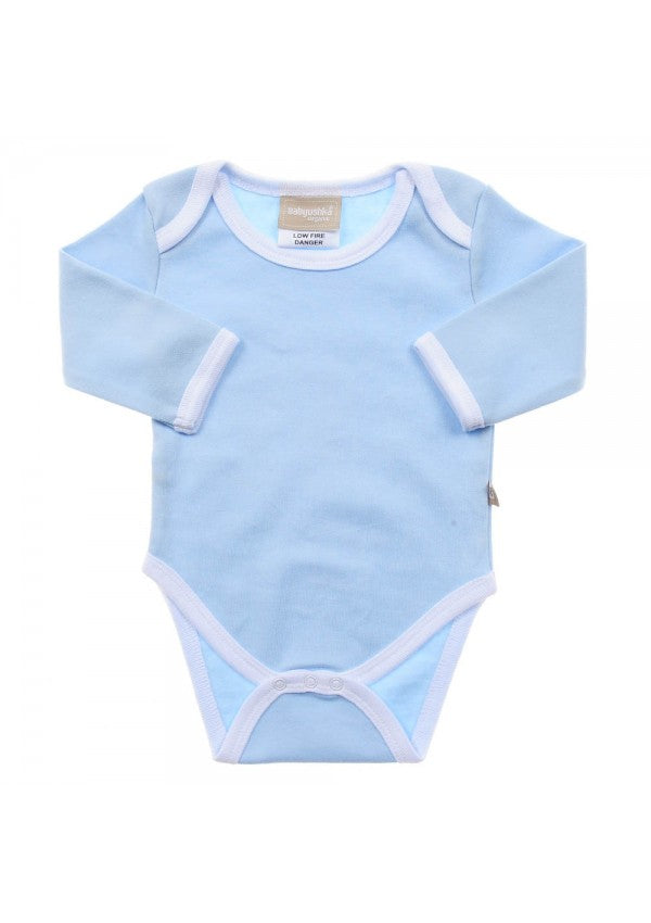 Babyushka Organic Essentials Long Sleeve Blue Onesie - Blanket Babies