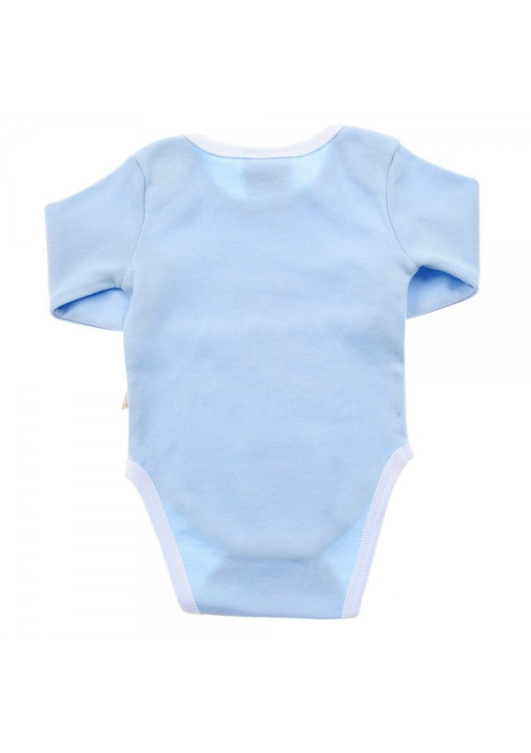 Babyushka Organic Essentials Long Sleeve Blue Onesie - Blanket Babies