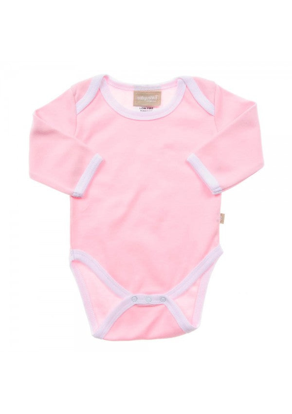 Babyushka Organic Essentials Long Sleeve Pink Romper - Blanket Babies