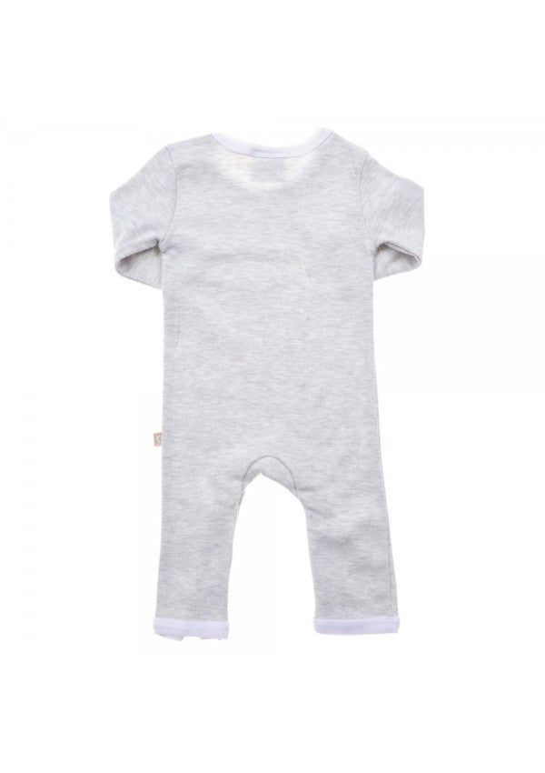 Babyushka Organic Essentials Long Sleeve Marl Grey Jumpsuit - Blanket Babies