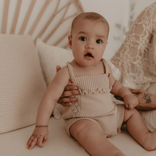 Baby girl 2025 knitted romper