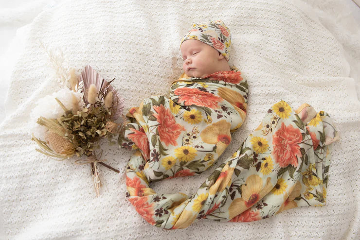 Organic Bamboo Swaddle - Adaline - Blanket Babies