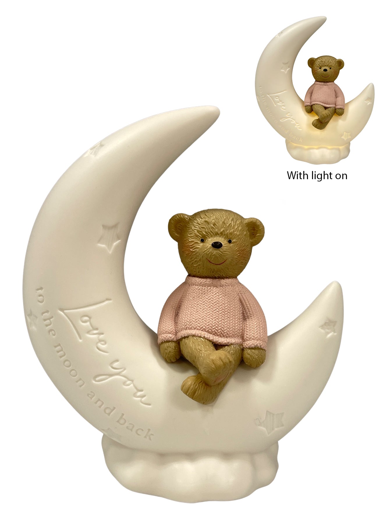 Moon Bear with LED Lights - Pink - Blanket Babies