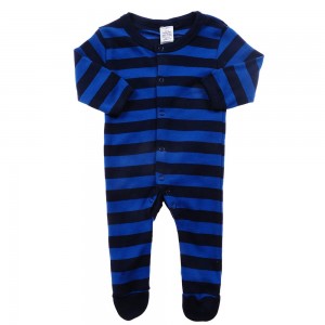 Snugzeez Full Sleeve Romper - Blue Stripes - Blanket Babies