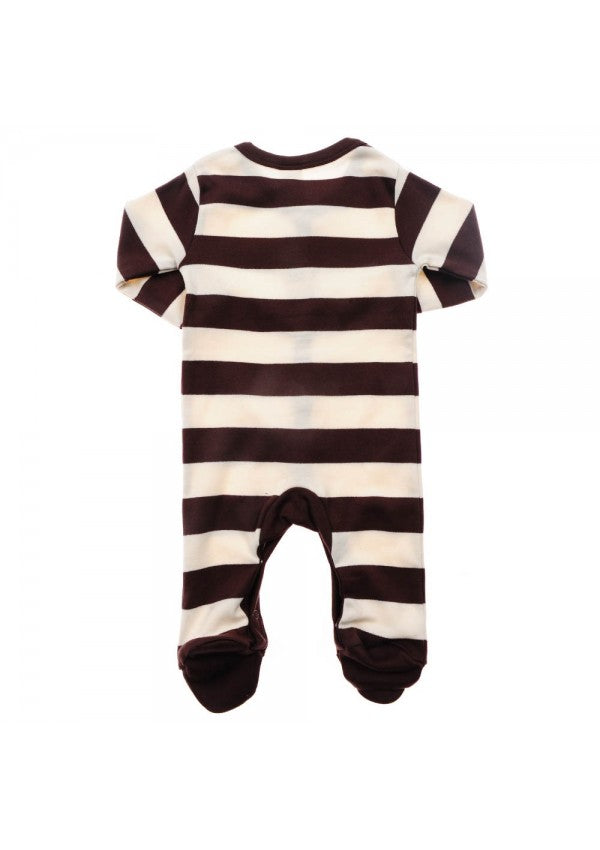 Snugzeez Full Sleeve Romper - Brown Stripes - Blanket Babies