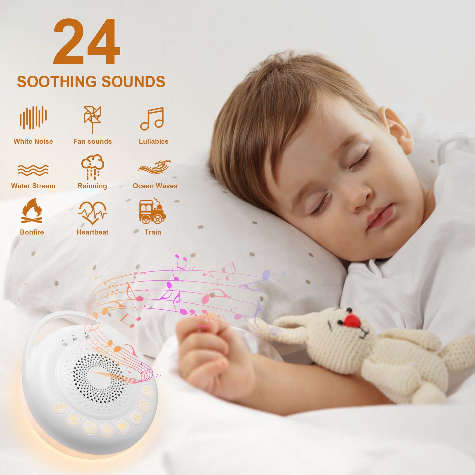 Sleepytot Portable White Noise Machine & Nightlight - Blanket Babies