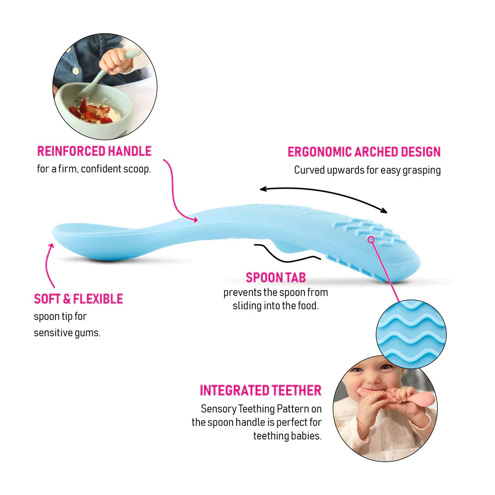 Sage 2-in-1 Silicone Spoons and Teether by Bright Berry - Blanket Babies