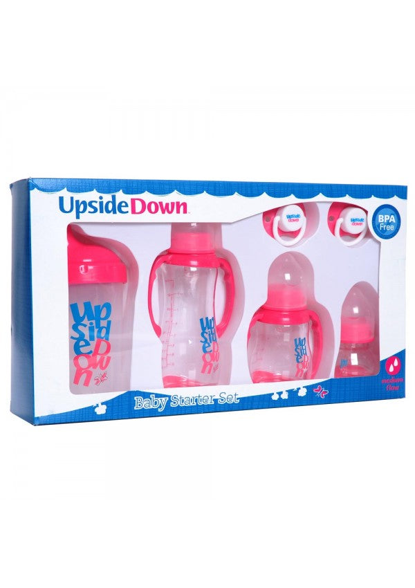 Upside Down Bottle Starter Set - Pink - Blanket Babies