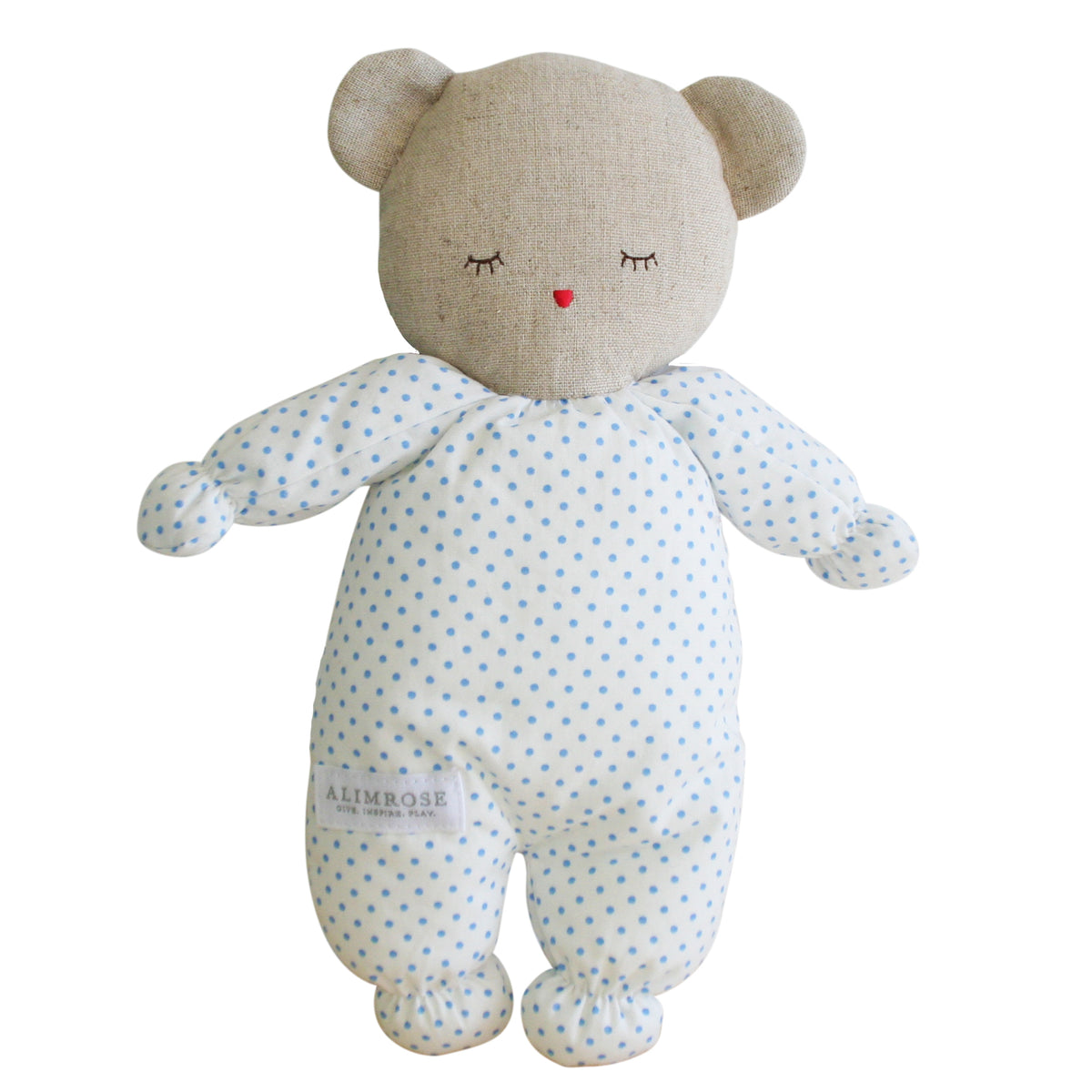 Asleep Awake Ted Spotty Blue by Alimrose - Blanket Babies