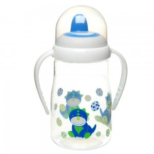 Hard Spout Blue Dino Spill-Proof Sippy Cup With Handle - Blanket Babies