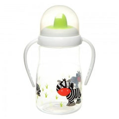 Hard Spout Green Zebra Spill-Proof Sippy Cup With Handle - Blanket Babies