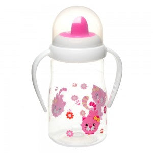 Hard Spout Pink Kitty Spill-Proof Sippy Cup with Handle - Blanket Babies