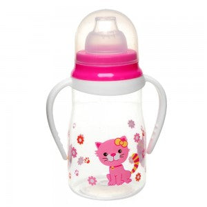 Soft Spout Pink Kitty Non-Spill Sippy Cup With Handle - Blanket Babies