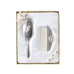 Elegant Silver Plated Horse Brush & Comb Set - Blanket Babies