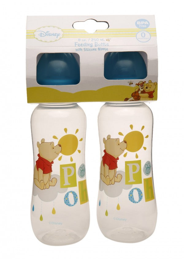 Disney Winnie The Pooh Baby Boy Feeding Bottle 250ml - 2 Pack x 2 - Blanket Babies