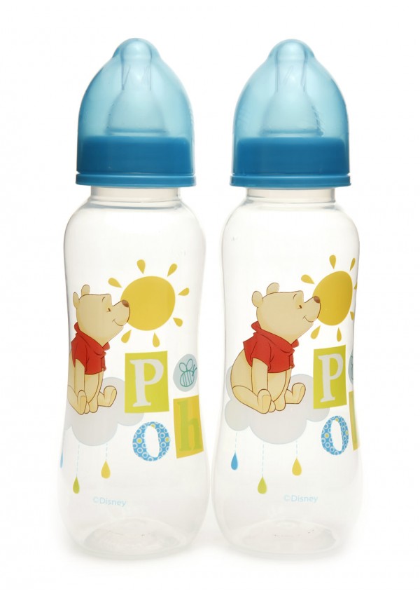 Disney Winnie The Pooh Baby Boy Feeding Bottle 250ml - 2 Pack x 2 - Blanket Babies