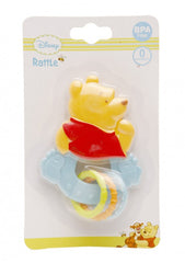Disney Winnie the Pooh Blue Rattle Teether - Blanket Babies
