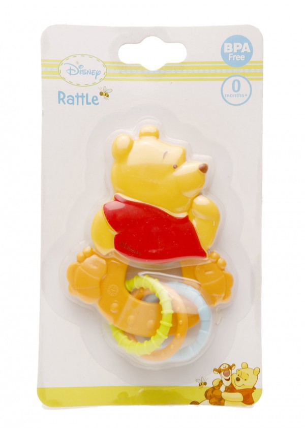 Disney Winnie the Pooh Orange Rattle Teether - Blanket Babies