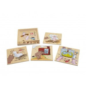 Discoveroo 4 Layered Story Puzzle - 3 Little Pigs - Blanket Babies