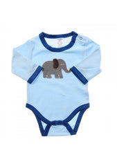 Full Sleeve Onesie With Elephant Applique - Blanket Babies