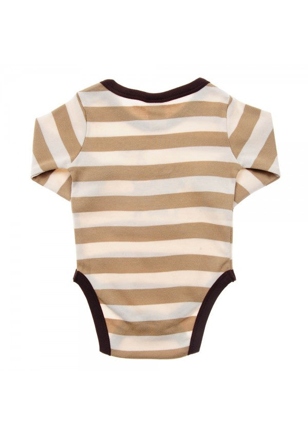 Full Sleeve Onesie - Brown Stripes - Blanket Babies