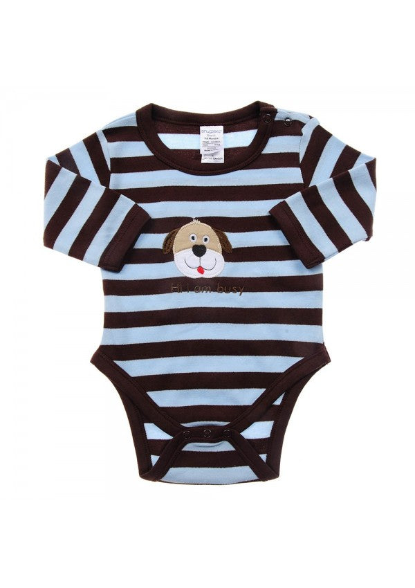 Full Sleeve Onesie - Light Blue Stripes - Blanket Babies