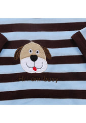 Full Sleeve Onesie - Light Blue Stripes - Blanket Babies