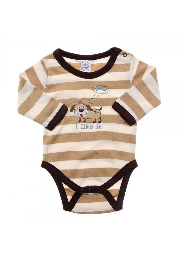 Full Sleeve Onesie - Brown Stripes - Blanket Babies