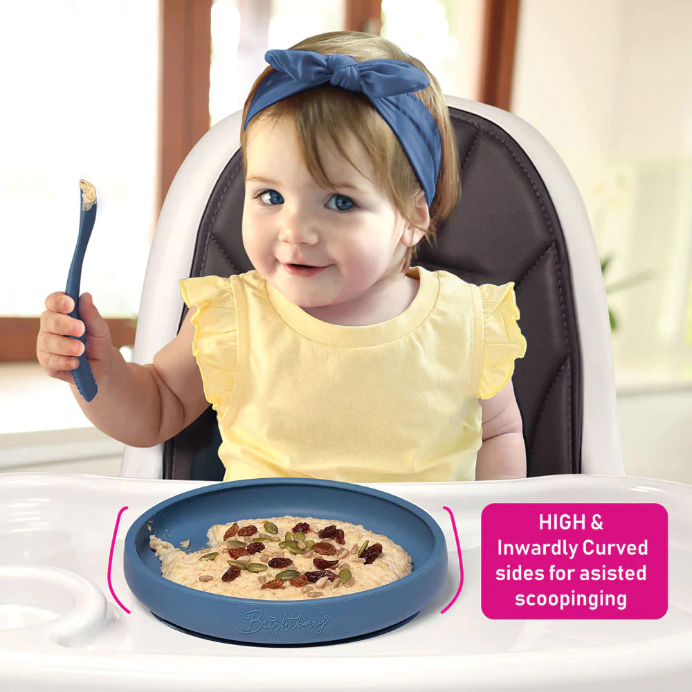 Blue Easy-Scooping Suction Plate by Bright Berry - Blanket Babies