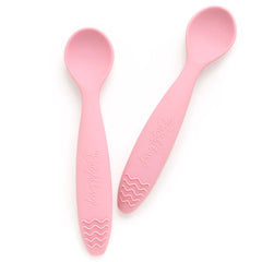 Pink 2-in-1 Silicone Spoons and Teether by Bright Berry - Blanket Babies
