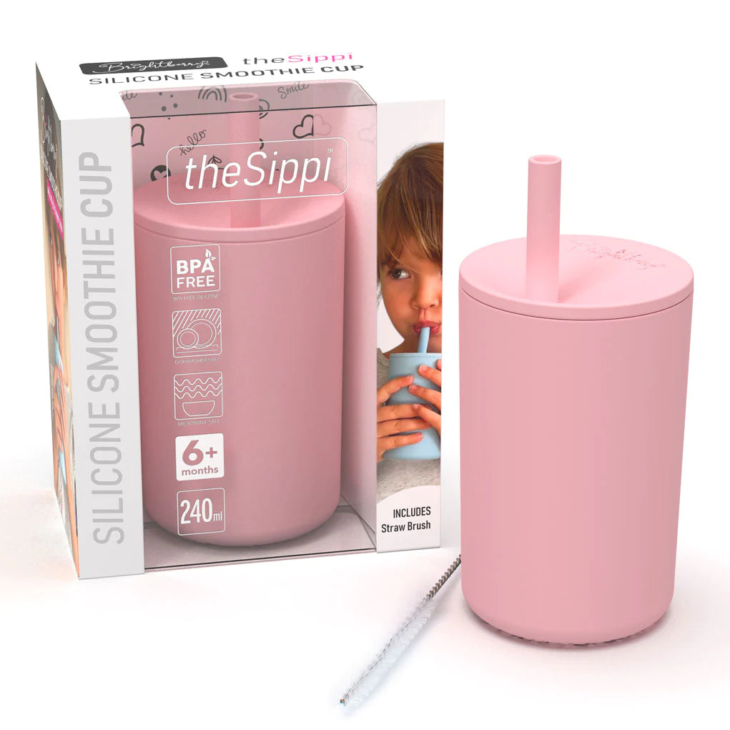Pink Large Kids Smoothie Cup with Stopper Straw - Blanket Babies